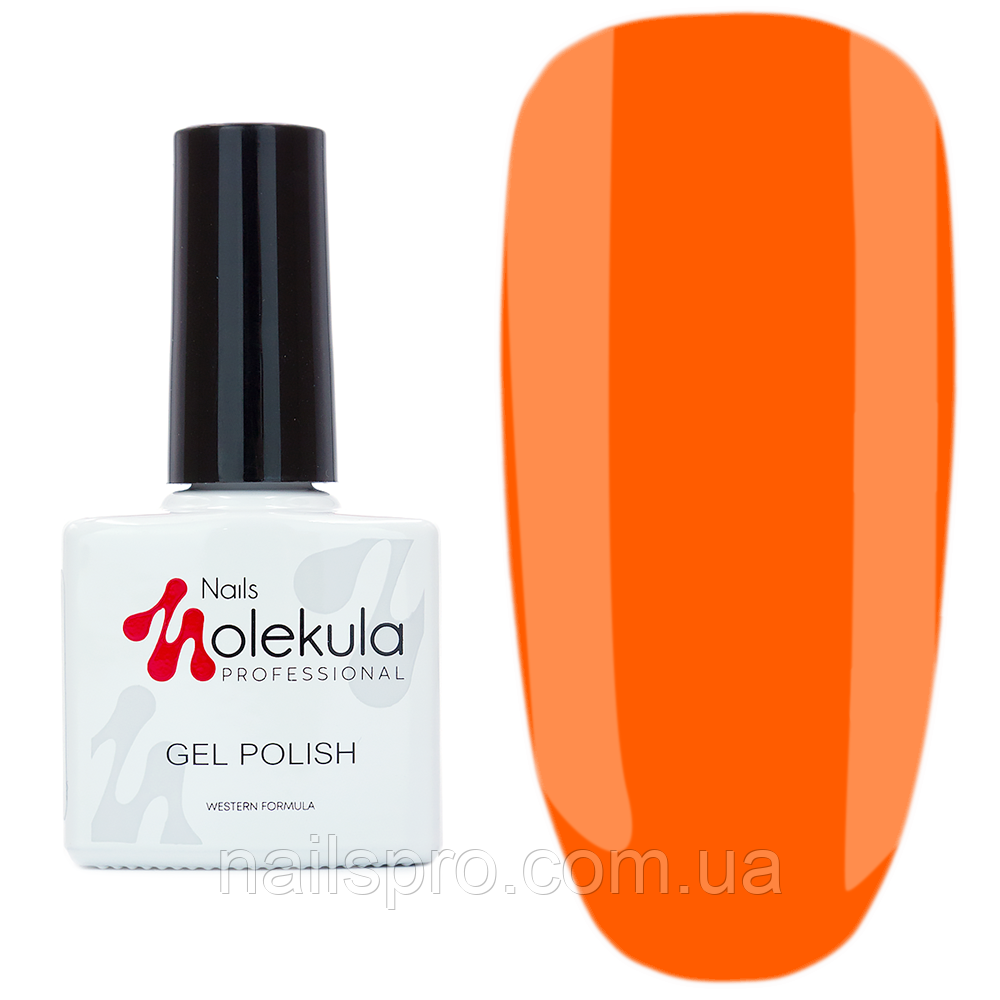 Гель-лак для нігтів Nails Molekula Gel Polish № 148 Помаранчево рудий неон