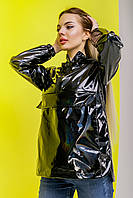 Анорак жіночий unique чорний вітровка жіноча весняна осіння куртка жіноча демісезонна