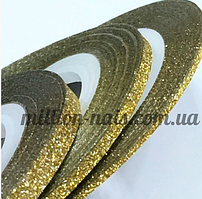 Стрічка для дизайну нігтів "Цукрова нитка", 0,2 мм, колір золото