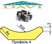 Фреза для виготовлення рейкового плінтуса 160х32 L50 Профіль 4 напаяна Р6М5 Vatzo