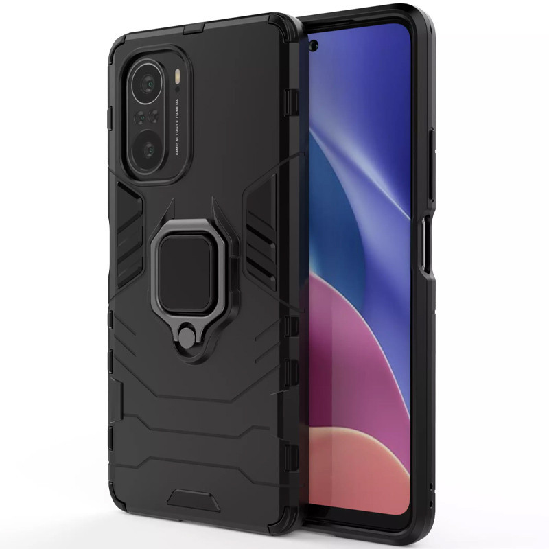 Ударостійкий чохол Transformer Ring for Magnet для Xiaomi Redmi K40 / K40 Pro / K40 Pro+ / Poco F3 Чорний /
