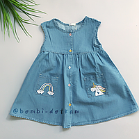 Платье детское для девочки летнее джинсовое ТМ Бемби ПЛ310 р.92