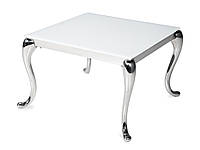 Белый журнальный столик в стиле барокко 60 x 60 x 42 см D783