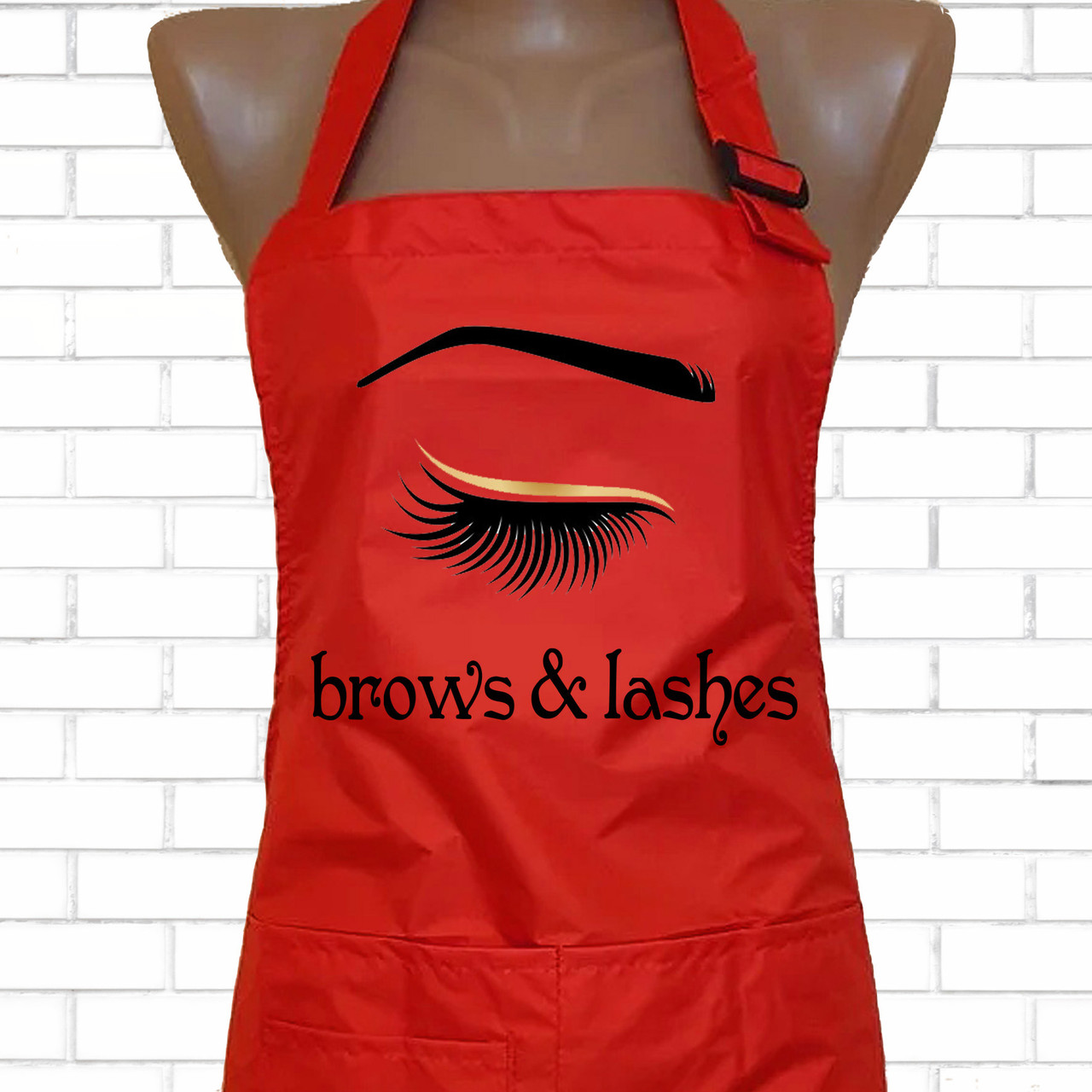 Фартух для майстра по нарощуванню вій і бровиста, червоний, плащівка 5738-ф