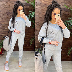 Спортивний костюм однотонний кофта з котиком на кишені і штани джоггеры повсякденний (р. 42-48) 11051235