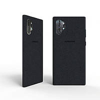 Защитный чехол Алькантара для Samsung Galaxy Note 10 Plus 10+ черный замшевый