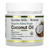 California Gold Nutrition, Coconut oil, Органическое кокосовое масло первого холодного отжима, 473 мл