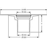 Надставний елемент h183 мм, з ПВХ мембраною для водостічної воронки SitaTrendy, фото 2