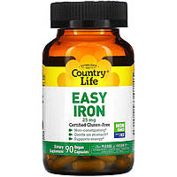 Легкое железо Country Life "Easy Iron" 25 мг (90 капсул)