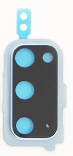 Скло камери для Samsung G980 Galaxy S20, з рамкою, колір синій