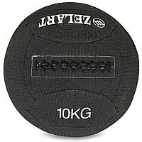 Мяч набивной для кросфита волбол WALL BALL Zelart FI-7224-10 10кг черный