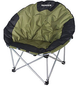 Крісло розкладне для риболовлі з чохлом навантаження 130 кг Ranger Ракушка Зелений