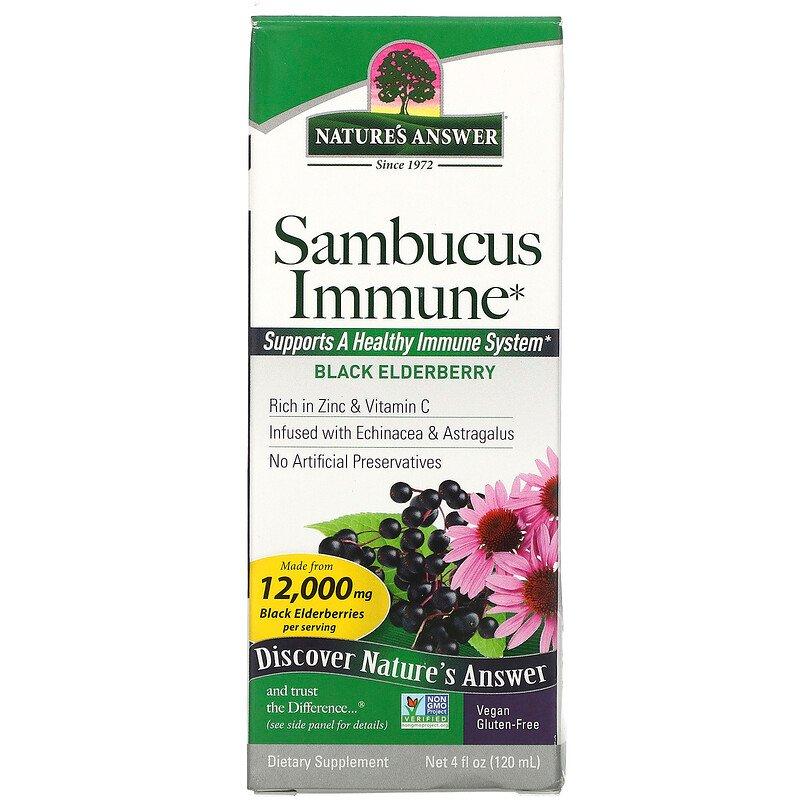 Nature's Answer, Sambucus Immune, чорна бузина для імунітету, 12 000 мг, 120 мл