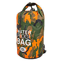 Гермомешок туристический Waterproof Bag 15л TY-6878-15, Оранжевый камуфляж: Gsport