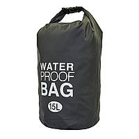 Гермомешок туристический Waterproof Bag 15л TY-6878-15, Оранжевый камуфляж: Gsport Черный