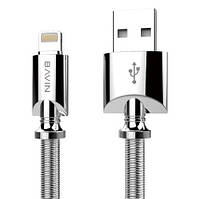 Кабель Bavin CB101, Lightning, 2.4 A, Silver, довжина 1 м, BOX