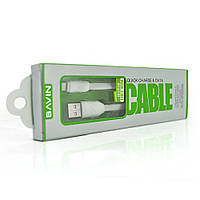 Кабель Bavin CB026, Lightning, 2.4 A, White, довжина 1 м, BOX