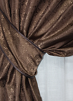 Шторна тканина жаккард, колекція "Мармур Al1", висота 2,8 м. Колір коричневий
