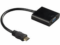 Конвертер mini HDMI (папа) на VGA(мама) 30cm, Black,4K/2K, Пакет
