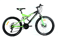 Гірський двопідвісний велосипед Azimut Scorpion 26" GD рама 17 чорно-зелений