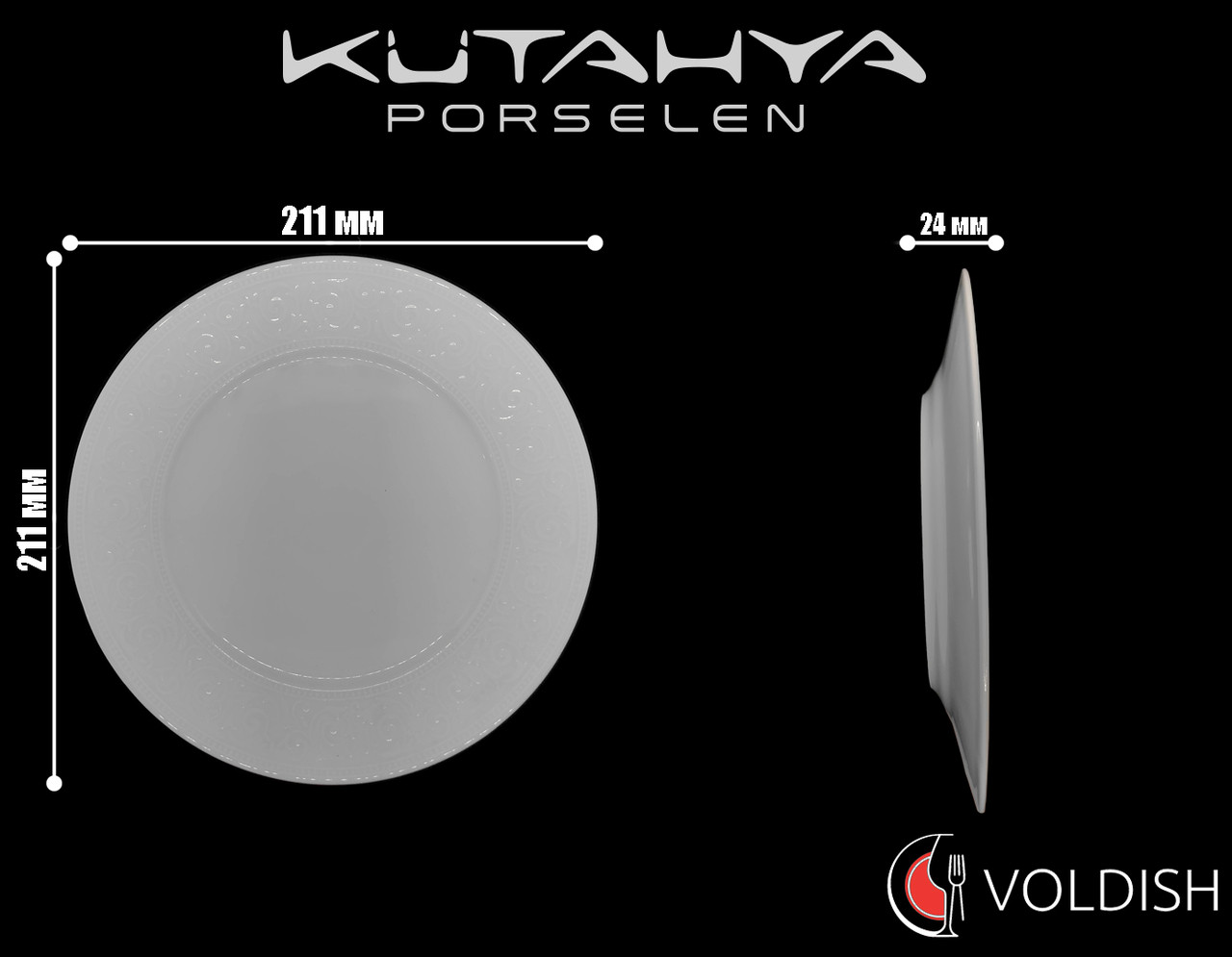 Порцелянова тарілка Kutahya Acelya 210 мм (AC2021), фото 1