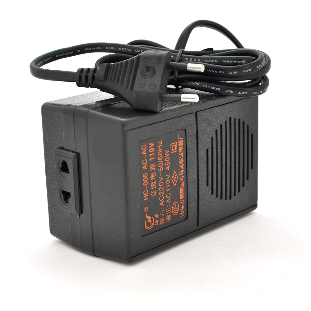 Перетворювач напруги трансформаторний 450W Input 220 V/Output 110V, + універсальна розетка