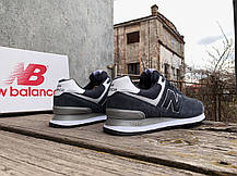 Чоловічі кросівки New Balance 574 Grey White сірий з білим, фото 6