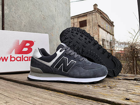 Чоловічі кросівки New Balance 574 Grey White сірий з білим, фото 1