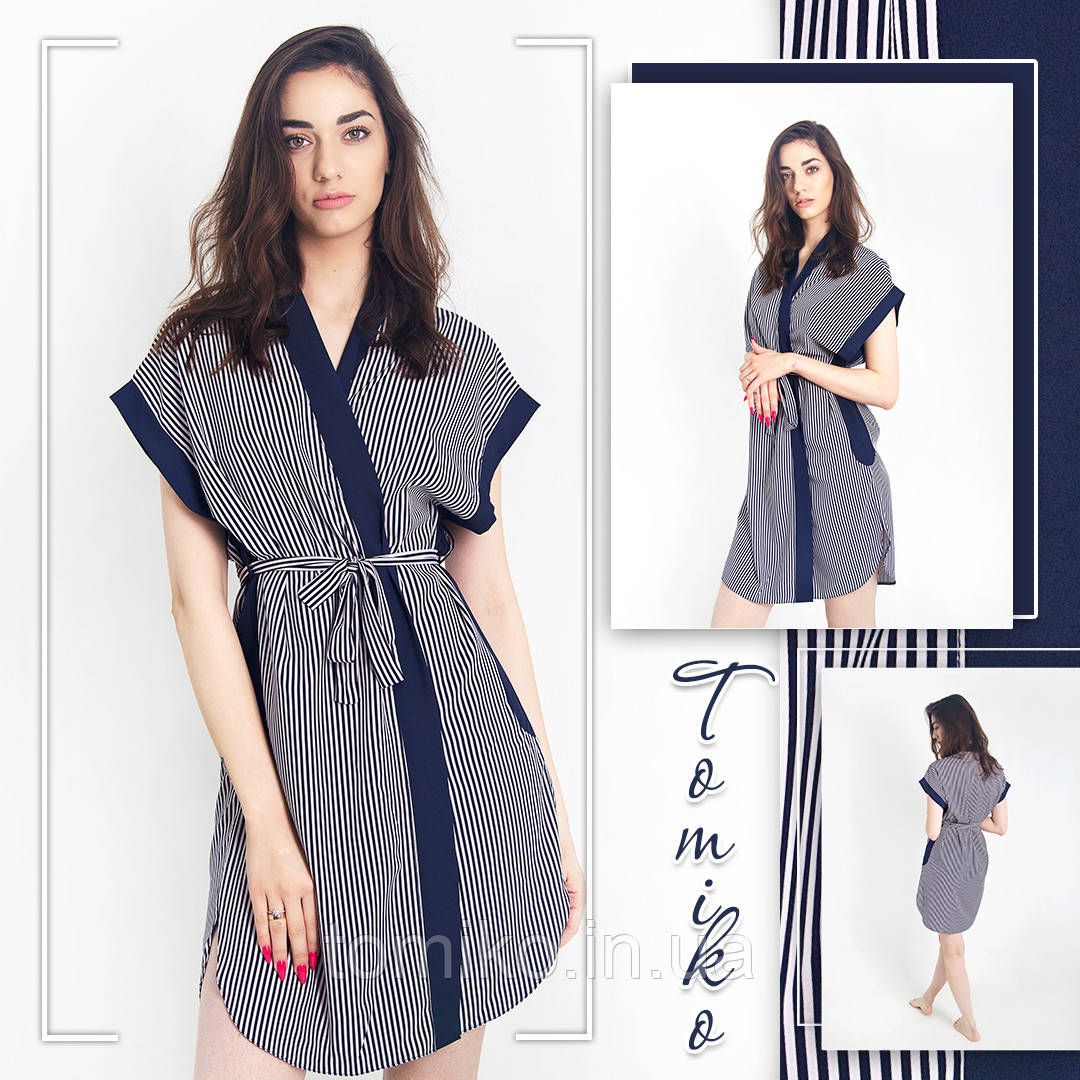 Халат шовковий кімоно, фото 1