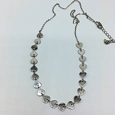 Срібне кольє безкаменя серця