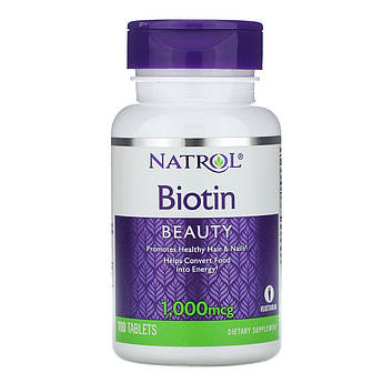 Natrol, Біотин, 1000 мкг, 100 таблеток