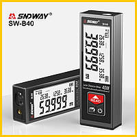 Sndway SW-B40 лазерна рулетка далекомір з АКБ, type-C , вимірювач кута нахилу (корпус метал)
