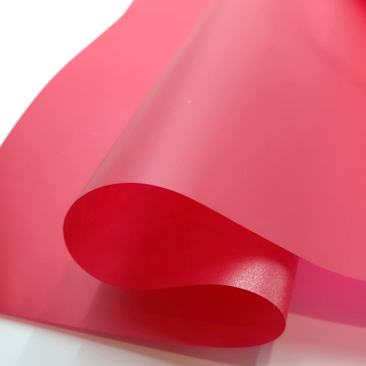 Калька флористична плівка в рулоні червона матова однотонна 65-70см*8-9 м