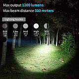 Потужний тактичний ліхтар з зумом WUBEN L60 (1200LM, USB, Cree XP-L2 V6 LED, IP68, Акумулятор 18650*2600mAh), фото 9