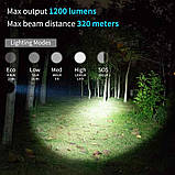 Потужний тактичний ліхтар з зумом WUBEN L60 (1200LM, USB, Cree XP-L2 V6 LED, IP68, Акумулятор 18650*2600mAh), фото 10