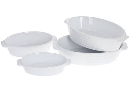 Овальна форма для випікання з ручками 34 см, колір — білий, матеріал — кераміка (319-343), фото 2