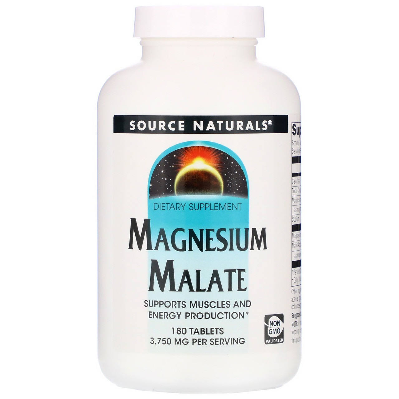 Магний малат Source Naturals Magnesium Malate 425 мг для здоров'я серця та нервів 180 таблеток, фото 1