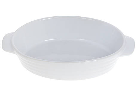 Овальна форма для випікання з ручками 23,8 см, колір — білий, матеріал — кераміка (319-341), фото 1