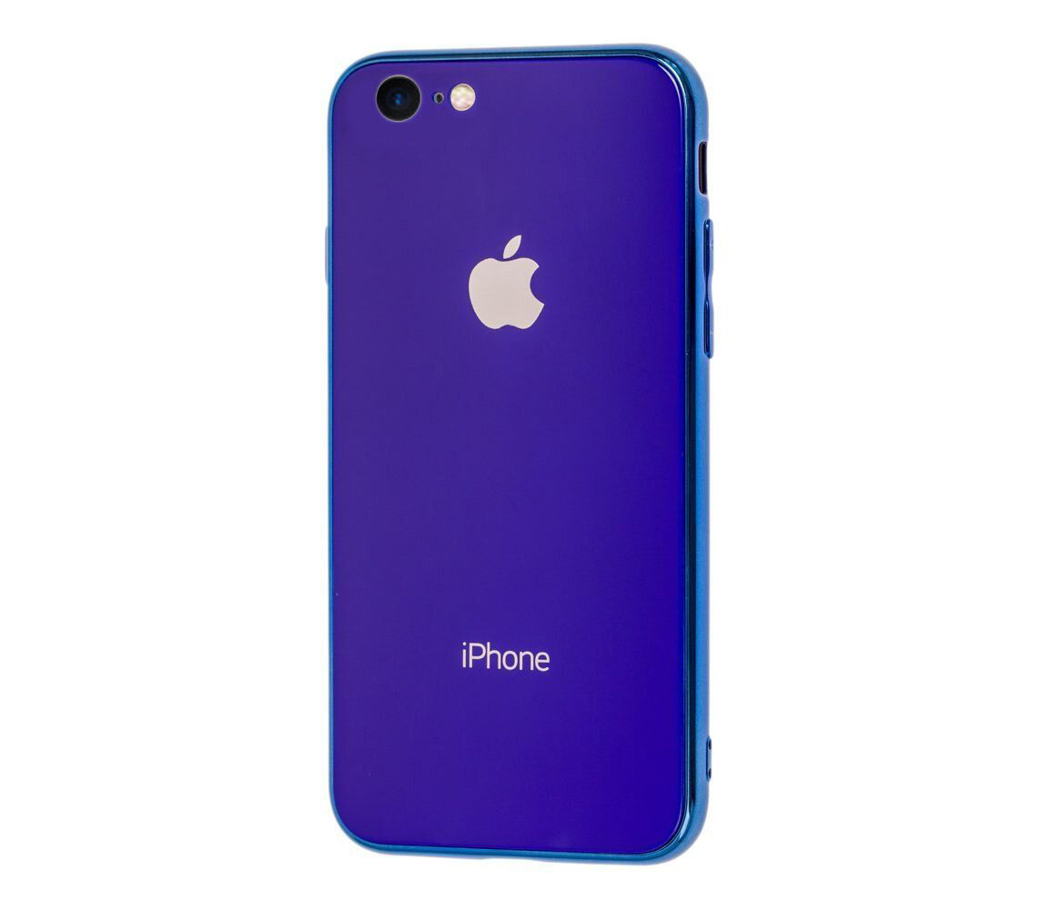 Чохол скляний Glass case для IPhone 6 Plus/6s Plus (13) Shiny Blue яскраво-синій