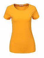 Женская желтая однотонная базовая футболка