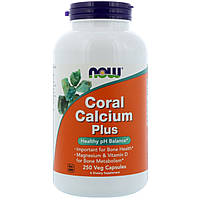 Now Foods, Коралловый Кальций Плюс, Coral Calcium Plus, 250 растительных капсул