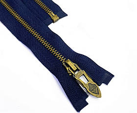 Блискавка металевої No5 Італія завдовжки 80см колір Синій зубія антик