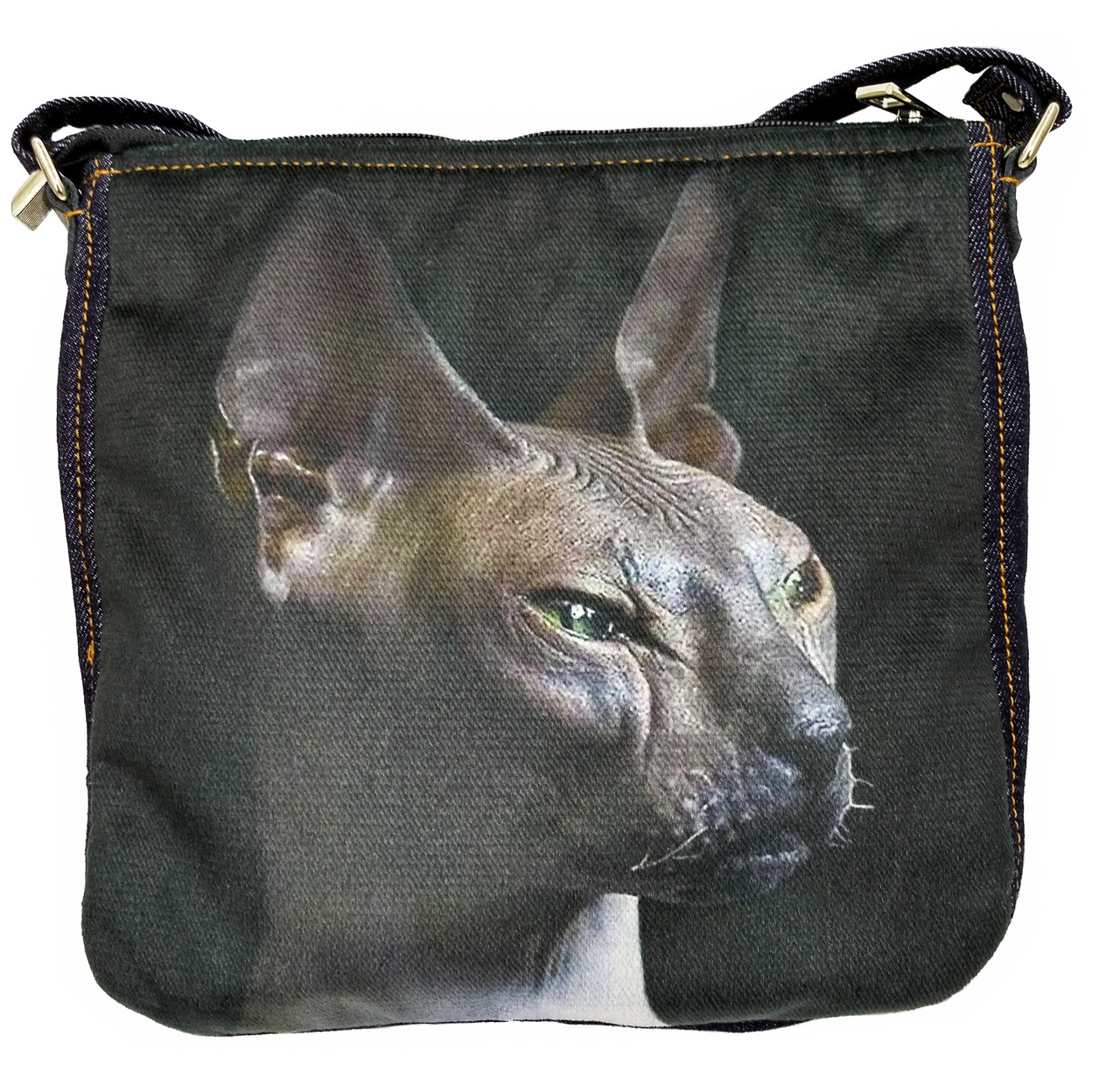 Джинсова сумка з котом СФІНКС 2