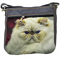 Джинсова сумка з котом
