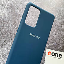Чохол для Samsung Galaxy A52s матовий з мікрофіброю накладка чохол на телефон самсунг а52с синій Full, фото 3