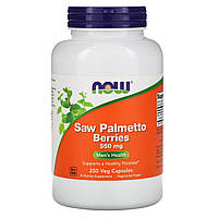 Ягоди пальми сереноа 550 мг Now Foods Saw Palmetto Berries для чоловічого здоров'я 250 рослинних капсул