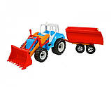 Іграшка машинка пластикова трактор Тігр, трактор з причепом , трактор навантажувач, фото 3