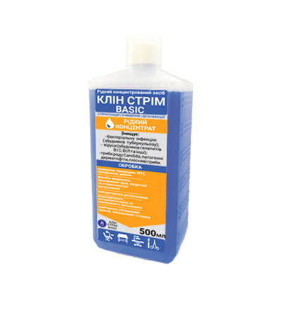 Клин Стрим Basic (CLEAN STREAM) - средство для дезинфекции инструментов и поверхностей (концентрат), 500 мл - фото 1 - id-p1401539216