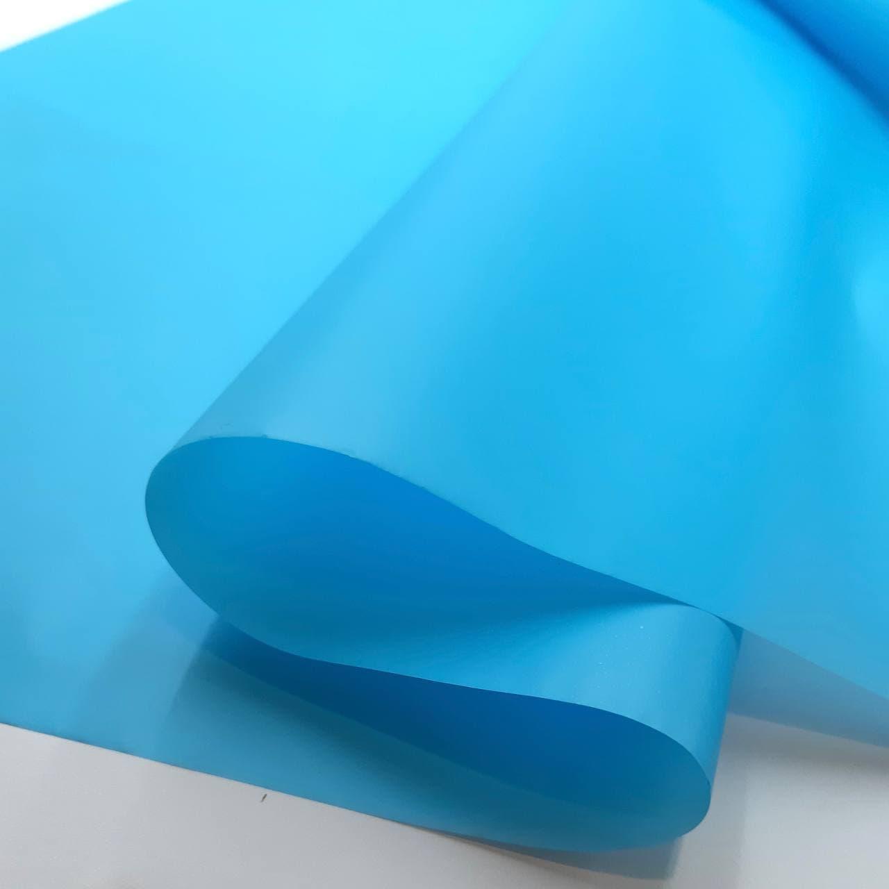 Калька флористична плівка в рулоні блакитна матова однотонна 65-70см*8-9 м, фото 1