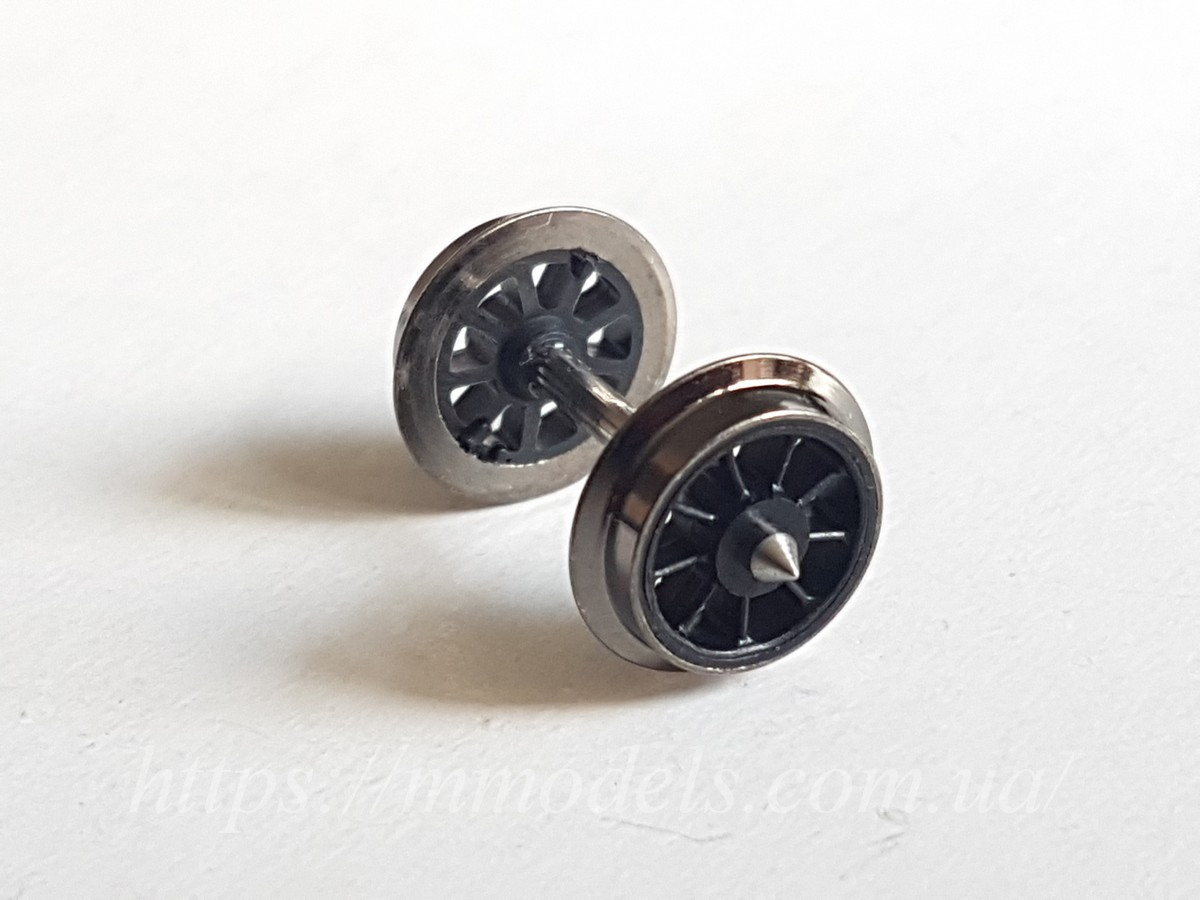 Roco 85633 Колісна пара 9 спицева 24,6 х 10,9 мм, ізольована, масштаб 1/87,H0, ціна за 1 шт.